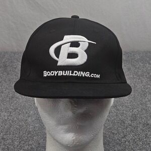 Bodybuilding.com Hat Black Snapback Strength Training Muscles Gym Fitness Cap